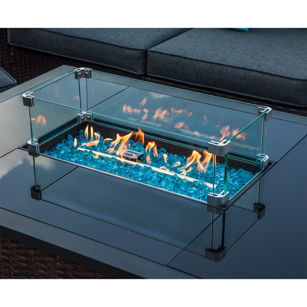 Red Barrel Studio® Risso Outdoor Wicker Propane Fire Pit Table